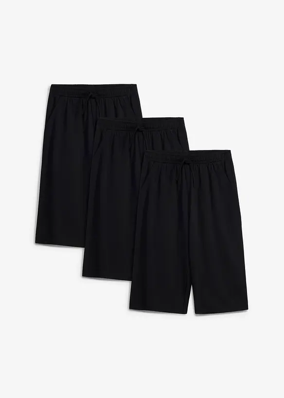 Jersey-bermudashorts i 100% &oslash;kologisk bomull (3-pack), bonprix