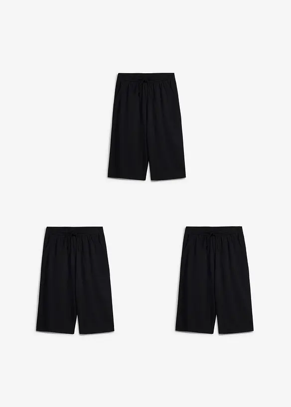 Jersey-bermudashorts i 100% &oslash;kologisk bomull (3-pack), bonprix