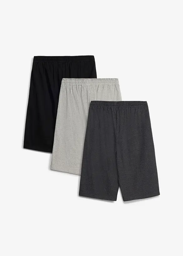 Sweat bermudashorts med &oslash;kologisk bomull (3-pack), bonprix