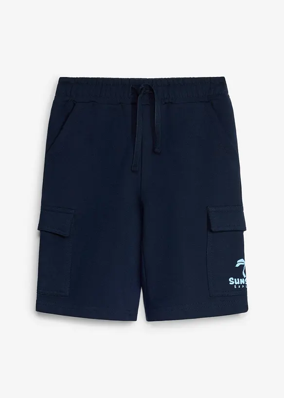 Sweat bermudashorts i cargomodell og 100% &oslash;kologisk bomull, bonprix