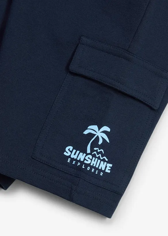 Sweat bermudashorts i cargomodell og 100% &oslash;kologisk bomull, bonprix