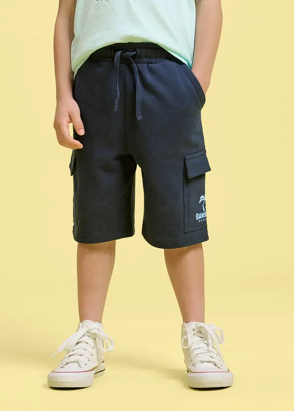 Sweat bermudashorts i cargomodell og 100% &oslash;kologisk bomull, bonprix