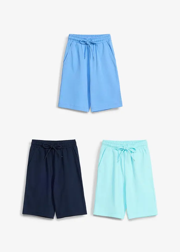 Jersey-bermudashorts i 100% &oslash;kologisk bomull (3-pack), bonprix