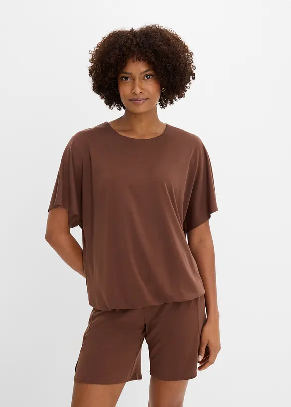 Oversized topp i myk viskosemiks, bonprix