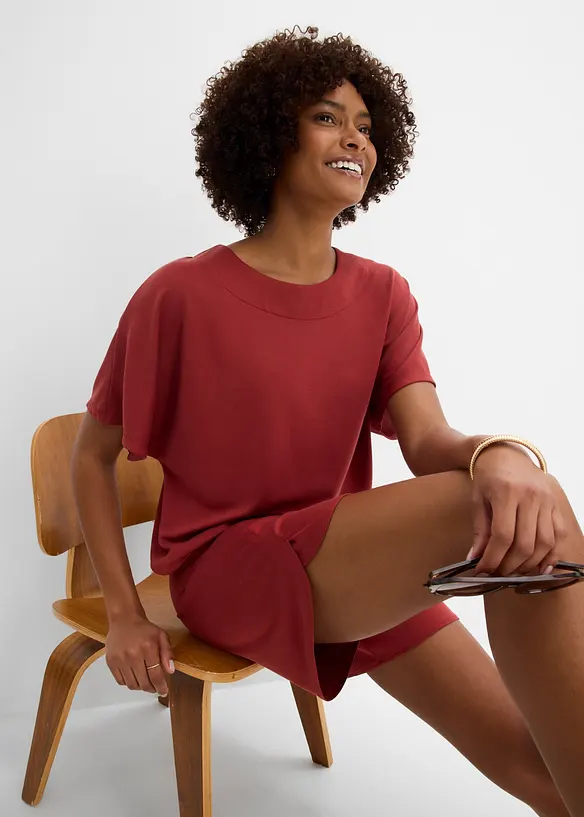 Oversized topp i myk viskosemiks, bonprix