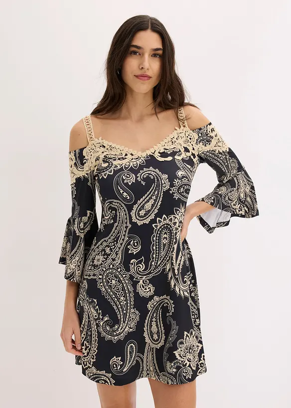 Utsvingt off shoulder-kjole, bonprix