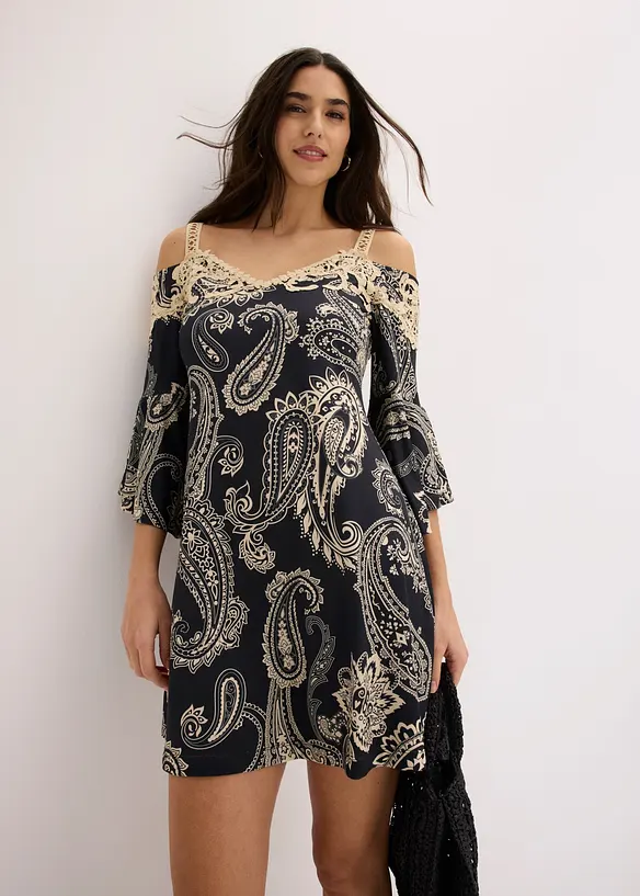 Utsvingt off shoulder-kjole, bonprix