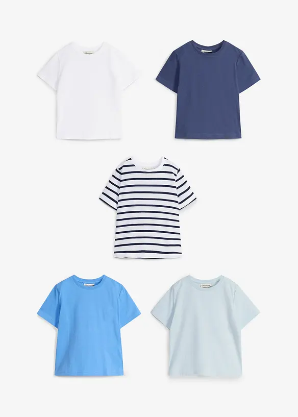 T-skjorte i 100% &oslash;kologisk bomull (5-pack), bonprix
