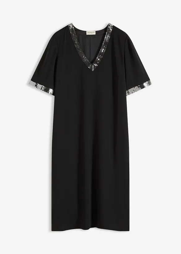 Chiffonkjole med paljetter, bonprix