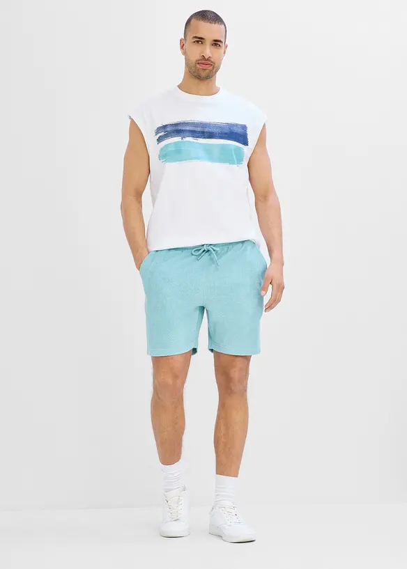 Shorts i frott&eacute; med komfortlinning, bonprix