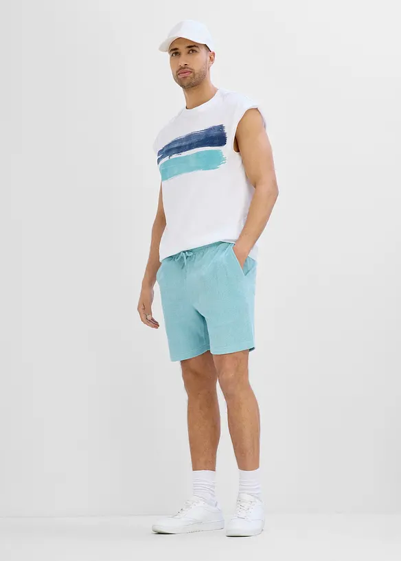 Shorts i frott&eacute; med komfortlinning, bonprix