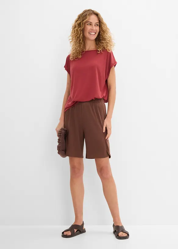 Slip on-bermudashorts av myk viskosemiks, bonprix