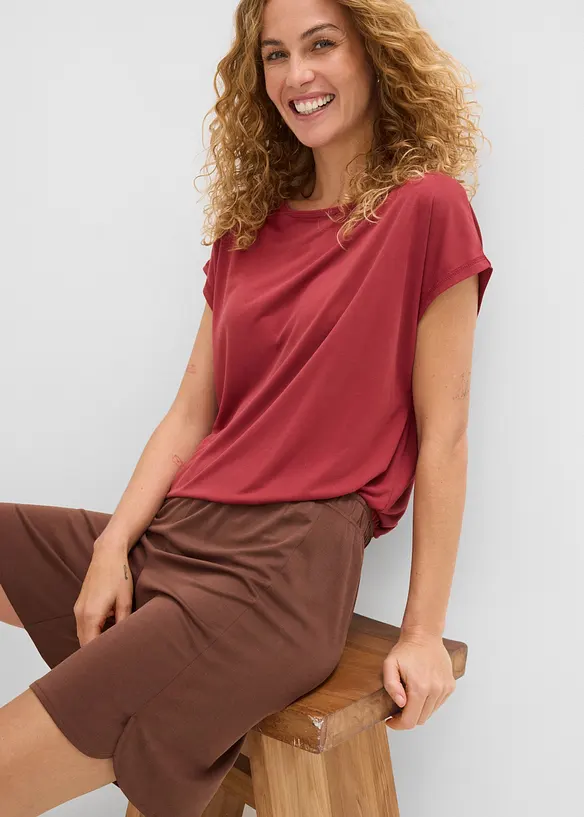 Slip on-bermudashorts av myk viskosemiks, bonprix