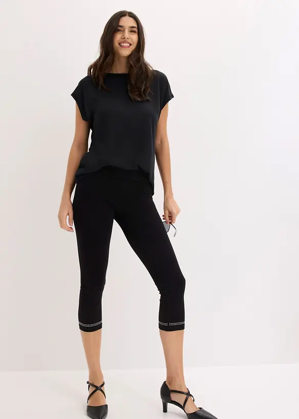 Caprileggings med glitter (2-pack), bonprix