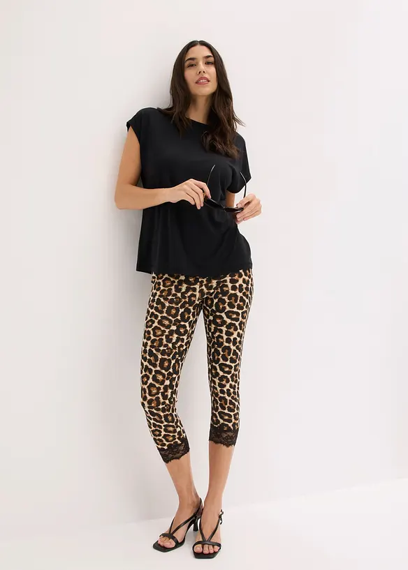 Caprileggings med blonder, bonprix