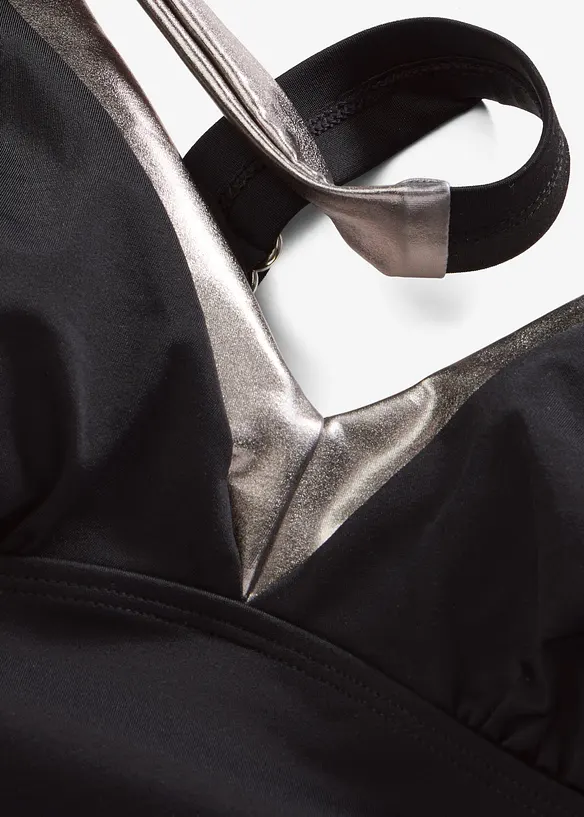 Medium Shape-badedrakt med s&oslash;lvfargede detaljer, bonprix