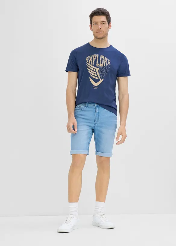 Bermudajeans med stretch (2-pack) med forsterket skritt, Regular Fit, bonprix