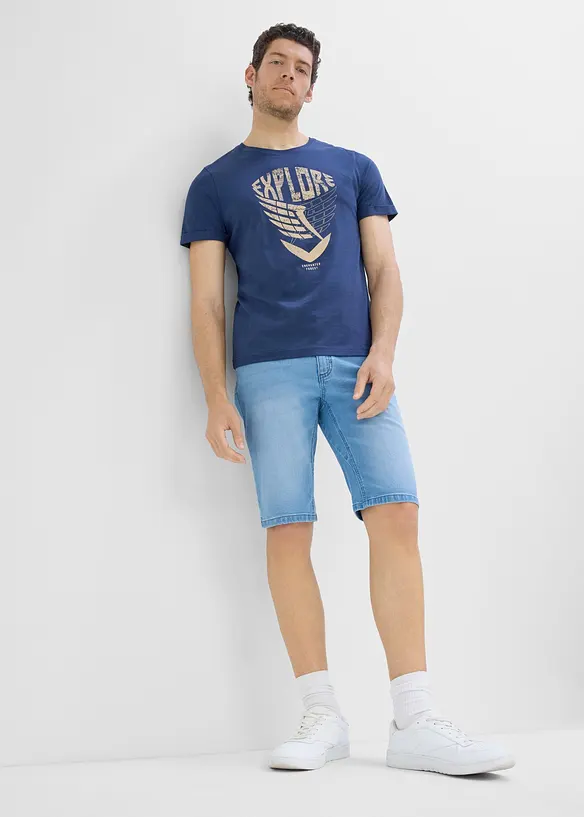 Bermudajeans med stretch (2-pack) med forsterket skritt, Regular Fit, bonprix