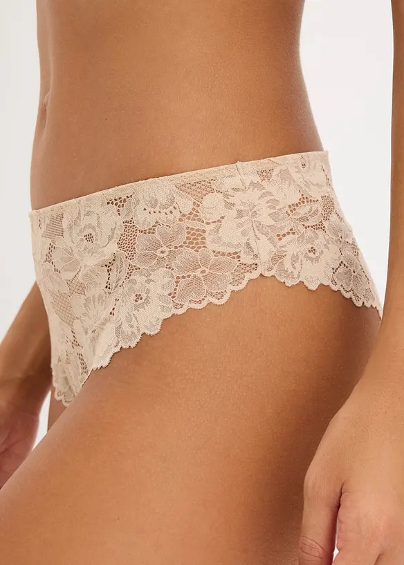 Brasiliansk truse av blonde (4-pack), bonprix