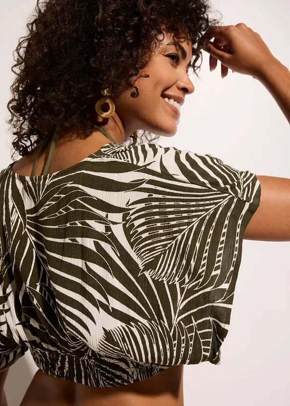 Krinklet strandbluse, bonprix