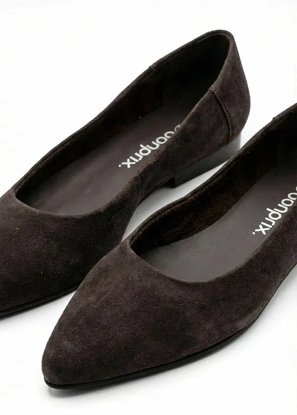 Ballerinasko i skinn, bonprix