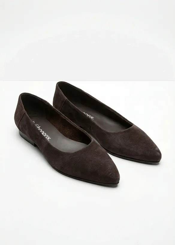 Ballerinasko i skinn, bonprix