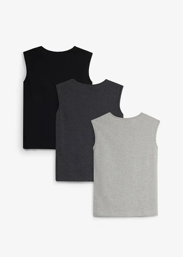 Singlet med &oslash;kologisk bomull (3-pack), bonprix