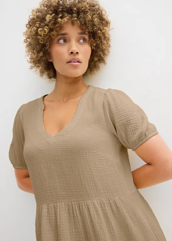 Oversized kjole i bomullsmusselin, bonprix