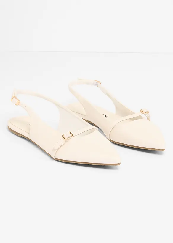 Slingback-ballerinasko med dekorative remmer, bonprix