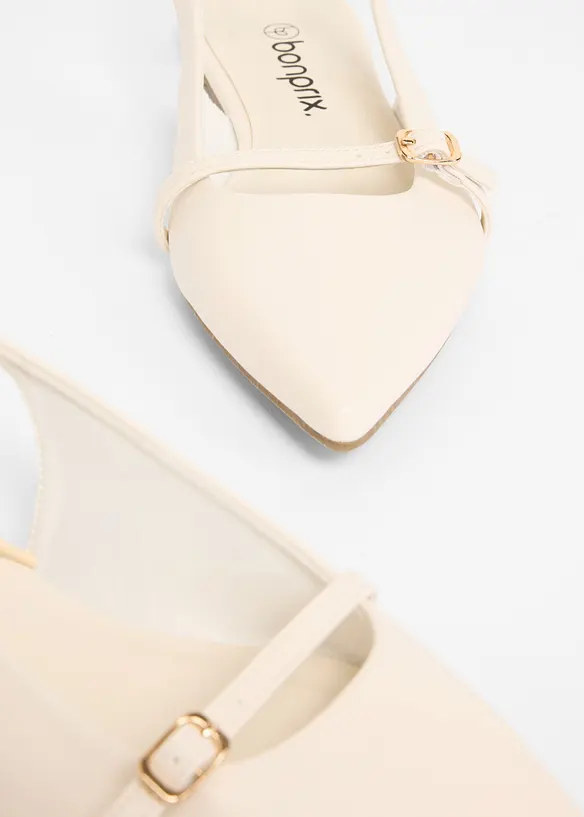 Slingback-ballerinasko med dekorative remmer, bonprix