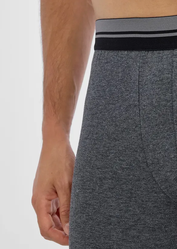 Boksershorts med bomull i ettersittende modell med lange ben (2-pack), bonprix