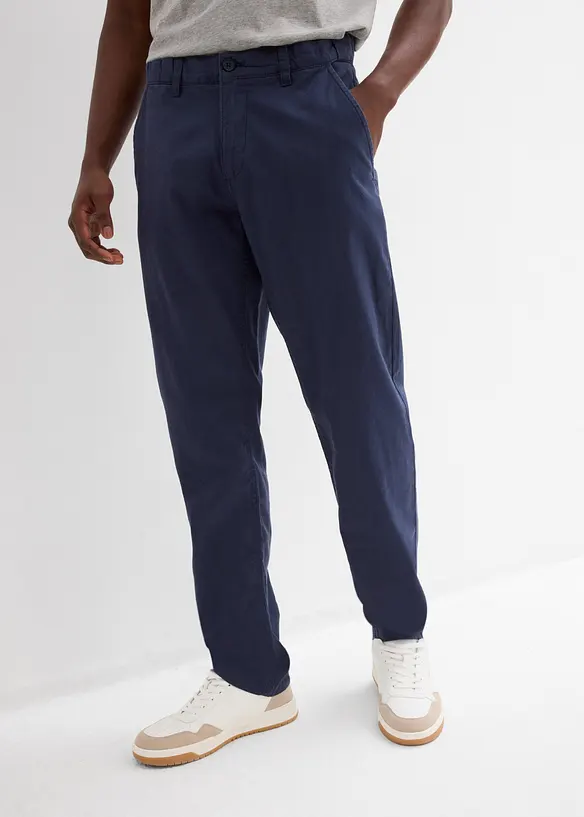 Regular Fit chinos av 100% lin, Straight, bonprix