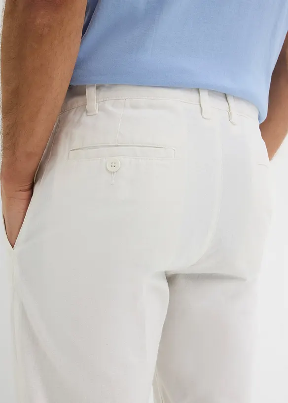 Regular Fit chinos av 100% lin, Straight, bonprix