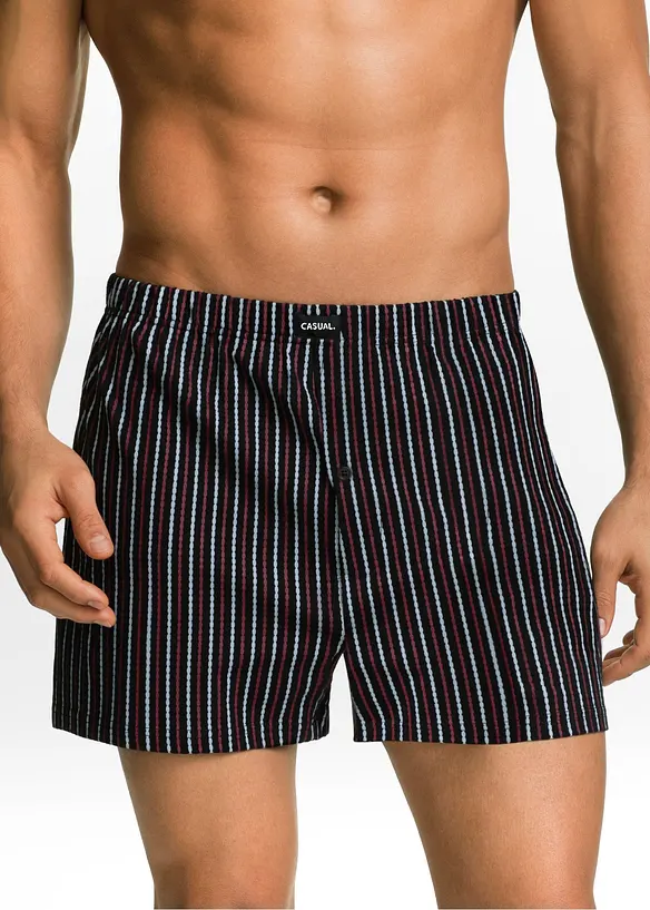Vid boksershorts i bomullsjersey (3-pack), bonprix