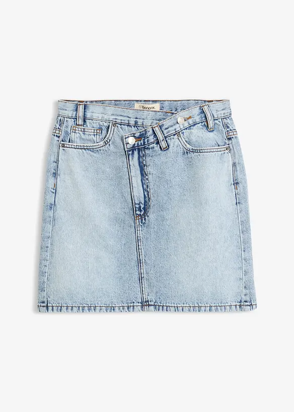 Denimskj&oslash;rt med asymmetrisk linning, bonprix