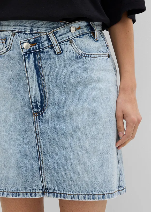 Denimskj&oslash;rt med asymmetrisk linning, bonprix