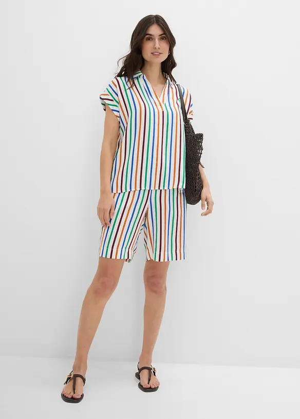 Kortermet bluse i viskosemiks, bonprix