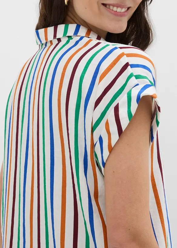 Kortermet bluse i viskosemiks, bonprix