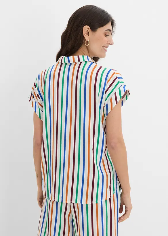 Kortermet bluse i viskosemiks, bonprix