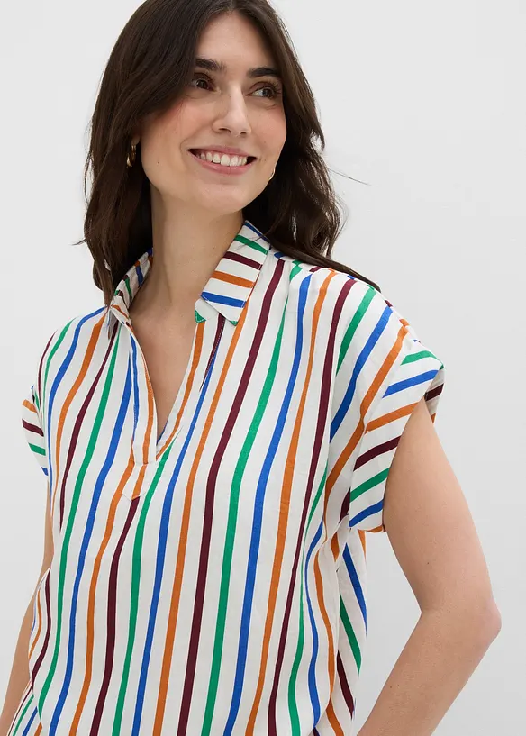 Kortermet bluse i viskosemiks, bonprix