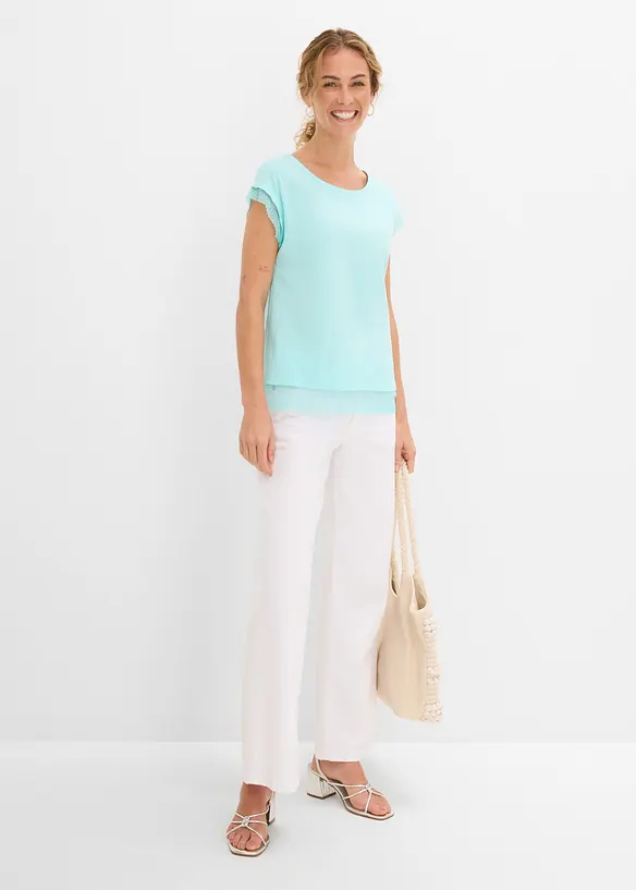 Boxy topp i bomull, bonprix