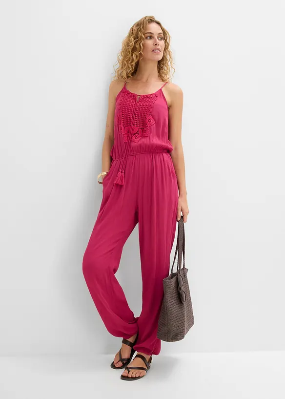 Jumpsuit i strukturert viskose, bonprix