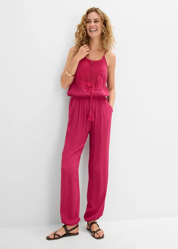 Jumpsuit i strukturert viskose, bonprix