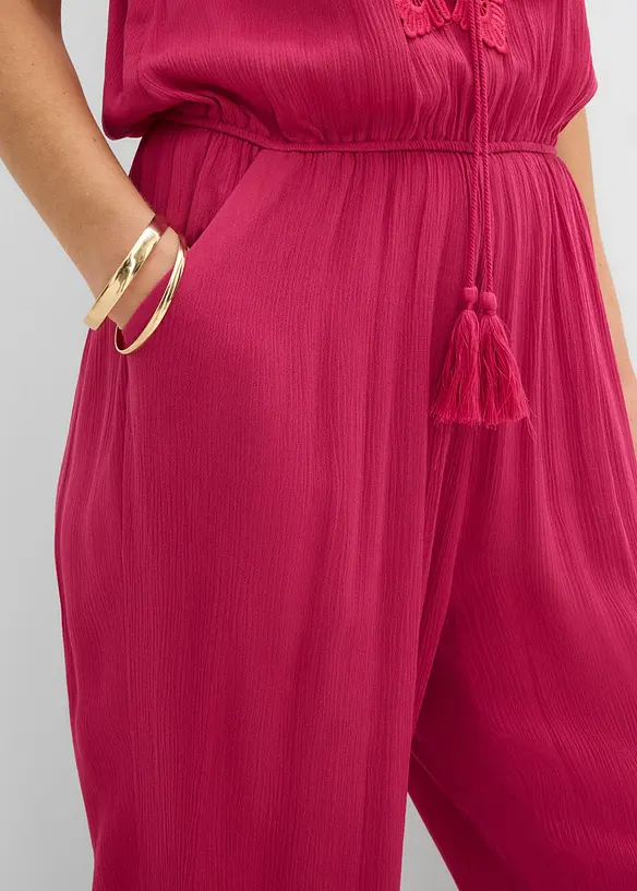 Jumpsuit i strukturert viskose, bonprix