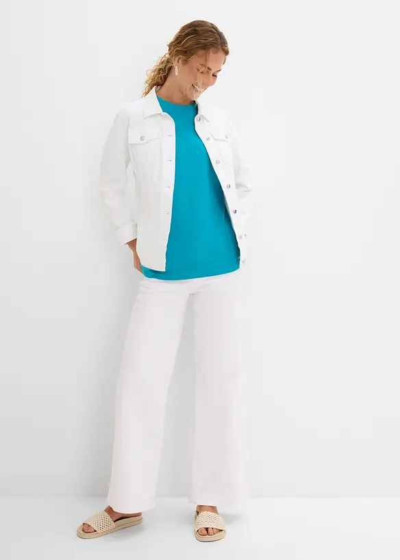 Oversized topp i formstabil, 100% &oslash;kologisk bomull, bonprix