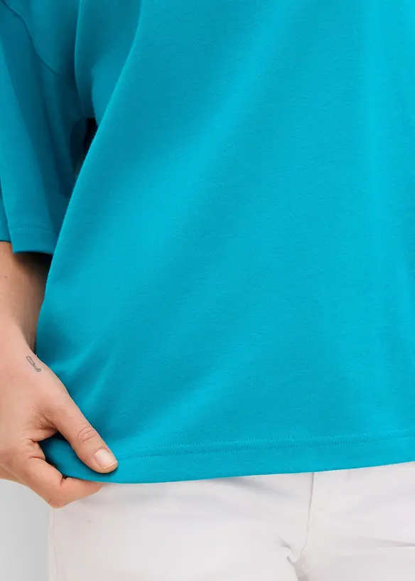 Oversized topp i formstabil, 100% &oslash;kologisk bomull, bonprix