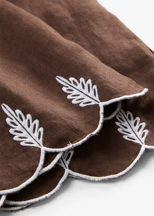 Culotte i lin med belte (2-delt sett), bonprix