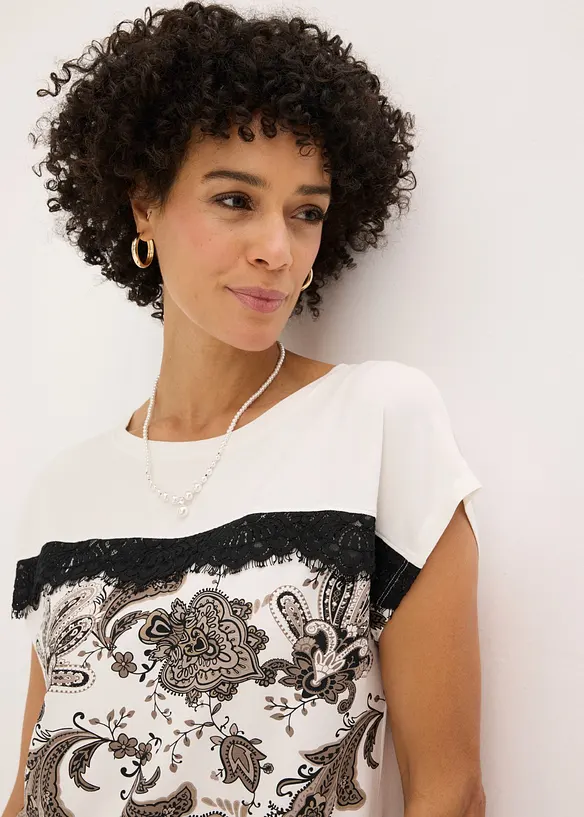 Oversized topp med blondeb&aring;nd, bonprix