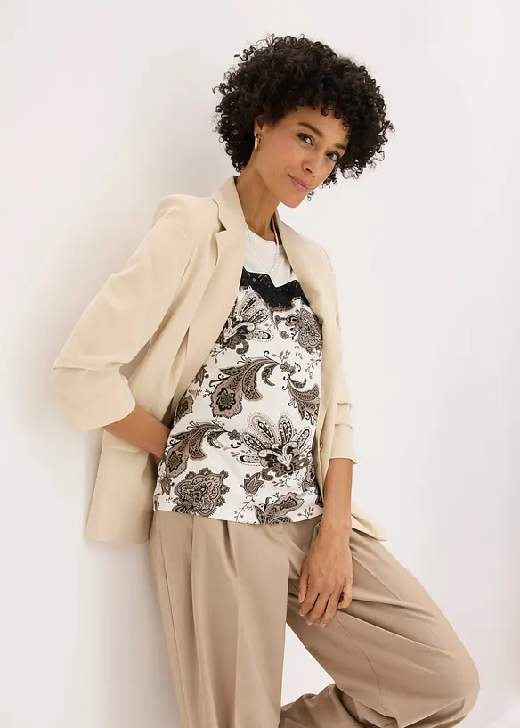 Oversized topp med blondeb&aring;nd, bonprix