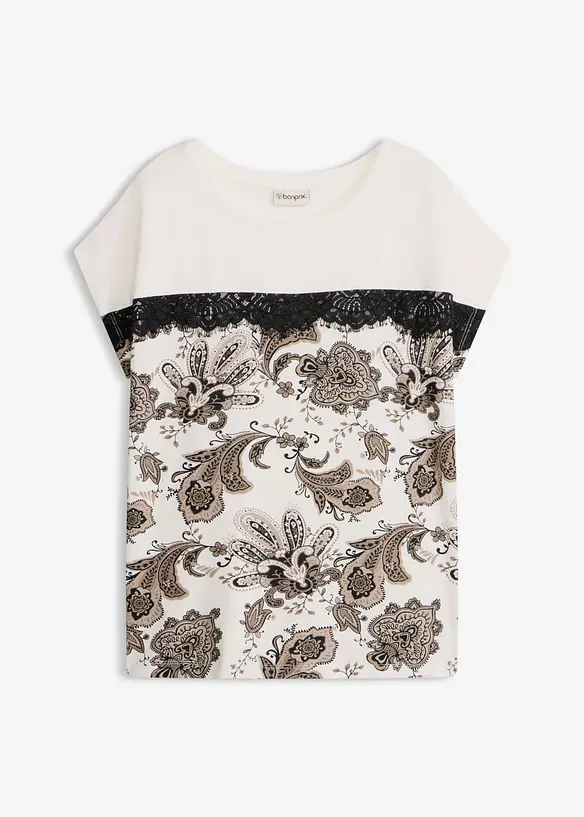 Oversized topp med blondeb&aring;nd, bonprix